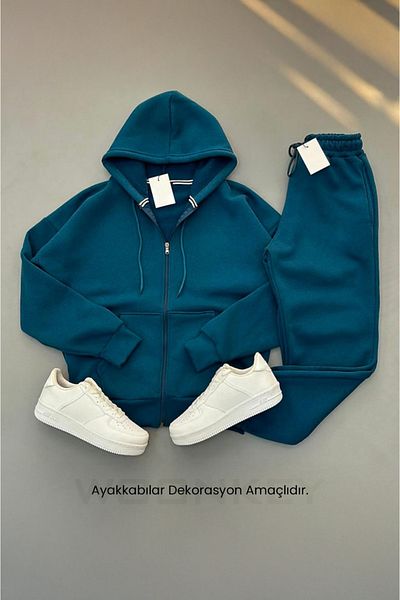 woonkey Unisex Tracksuit Suit Bottom Top 3 Thread Inside Cotton Size Zip