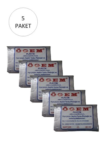 Easy Tedarik 1 kg Nylon Bag - 26x45 cm, 5 Packs (Takriben 675 Pieces) Triple Groceries