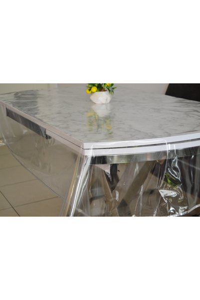 Behçetin Tekstil Transparent Tablecloth and Protector with Piping