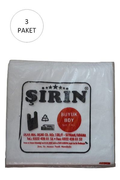 Easy Tedarik White Thick Athlete Bag Large Size 30x57 Cm 1 Kg 3 Pack (Takriben 135 Pieces)