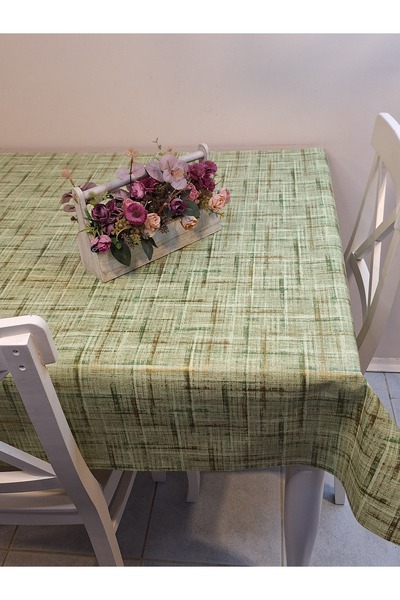Başak Ev Tekstili Fiber Pvc Oilcloth - Patterned Erasable Tablecloth (Green)