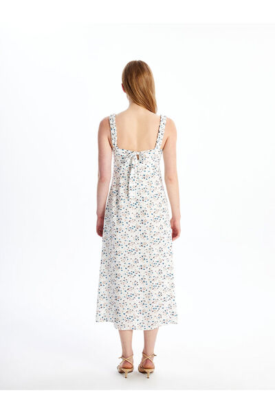 LC Waikiki White Heart Neck Floral Women's Dress