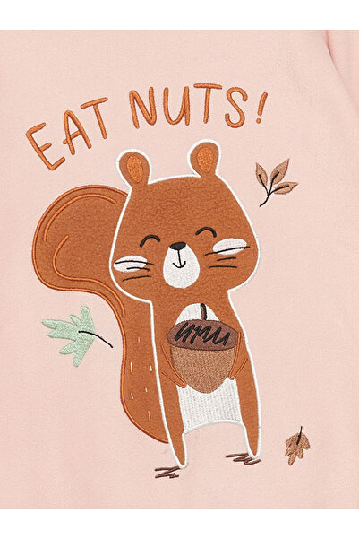 LC Waikiki Pink Crew Neck Fleece Girl's Pajama Set