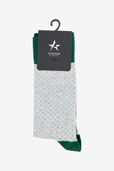 ALTINYILDIZ CLASSICS Men's Gray-Green Patterned Single Socks