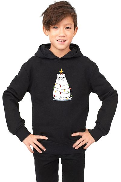 Tshirthane Детски суичър Grumpy Christmas с качулка, 3 л