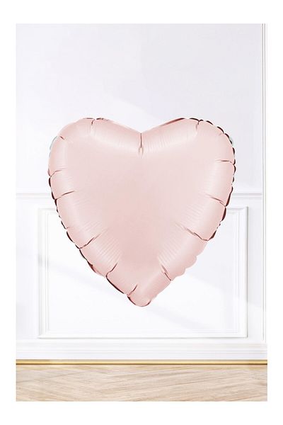aşkın concept Pink Satin Heart Foil Balloon Soft Pink 18 Inch 45 cm