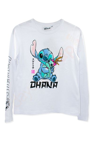 DAYCO Original Licensed Stitch Pattern Long Sleeve Kids T-Shirt - Stcohna-55217
