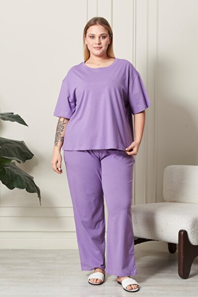 Bella Dossi 30/1 Single Jersey Softly Textured Short Sleeve Comfortable Plus Size Women's Pajamas Set