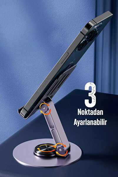 ALASTOR Ποιοτική, πλήρως μεταλλική, αναδιπλούμενη, ρυθμιζόμενη 360 μοιρών βάση τηλεφώνου, επιτραπέζια βάση για tablet