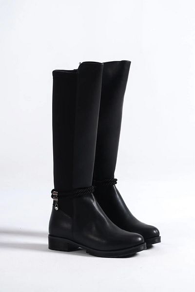 Moda Değirmeni Черни дамски ботуши BG1082-117-0001