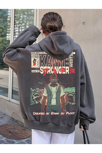EFBUTİK Kanye West Stronger - Unisex Oversize Φούτερ, Hoodie, T-shirt