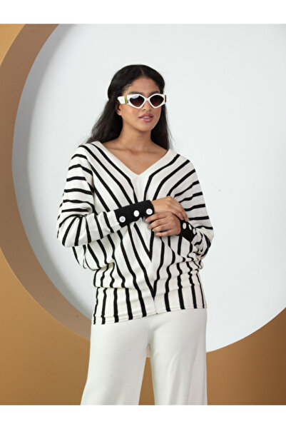 BERNEO V-подібний виріз, смугастий, з блискітками, трикотажна туніка