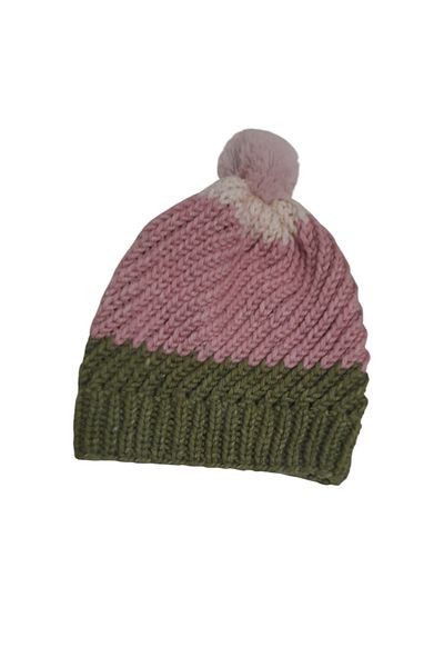 bi ters bi düz Hand Knitted Seamless Beret
