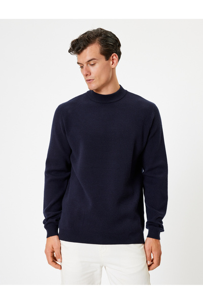 Koton Pulover de bază cu gât țesut - mânecă lungă