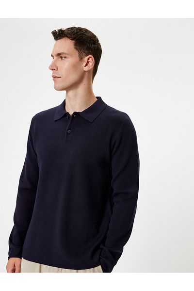 Koton Knitwear Polo Neck Sweater - Long Sleeve and Buttons