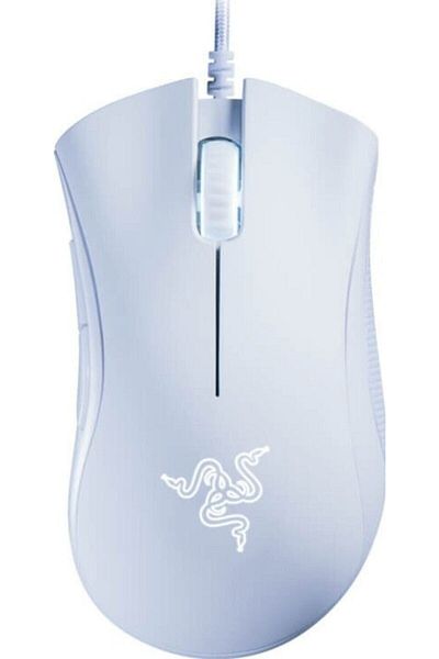 RAZER ماوس ألعاب أبيض أساسي من Deathadder - سلك بصري، RZ01- 03850200 -R3M1