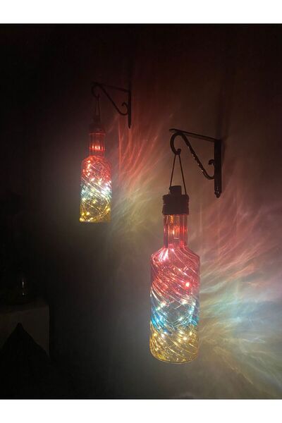 Hobby Dekoratif Şişe Aplik Aydınlatma Pilli Peri Led El Boyaması Rengarenk