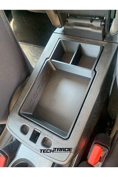Tech Trade Egea Cross 3 Compartment Organizer - Fiat Written, Compatible Armrest