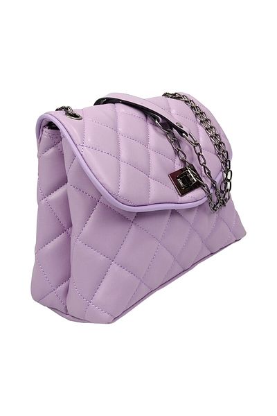 Sia Çanta SİA BAG Quilted Patterned Matte Chain Detailed Two-Eye Lock Accessory Covered Shoulder and Cross Strap