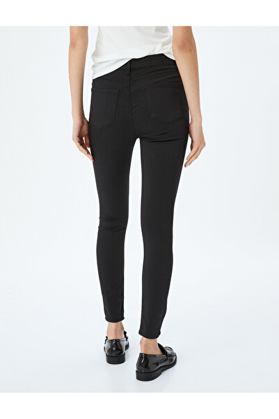 Koton Yüksek Bel Skinny Fit Dar Paça Düğmeli Kot Pantolon - Skinny Fit Jean