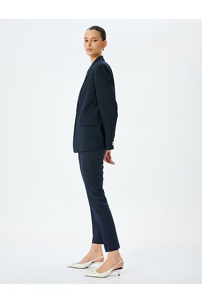 Koton High Waist Cigarette Fabric Trousers with Pockets