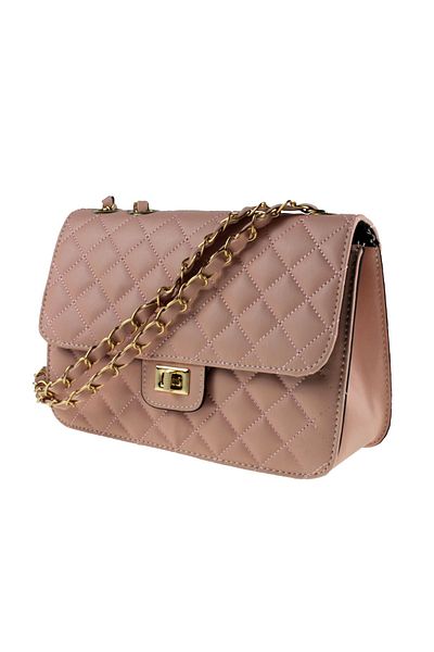 Sia Çanta SİA BAG Quilted Patterned Faux Leather Three Compartment Zippered Medium Compartment Stylish & Useful Gold Chain As