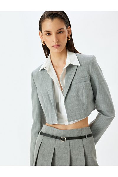 Koton Μακρυμάνικο διπλό Crop Blazer Jacket