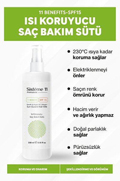 Sistéme 11 Sun Guard Isıya Karşı Koruyucu Saç Bakım Süt Spreyi 250 ml