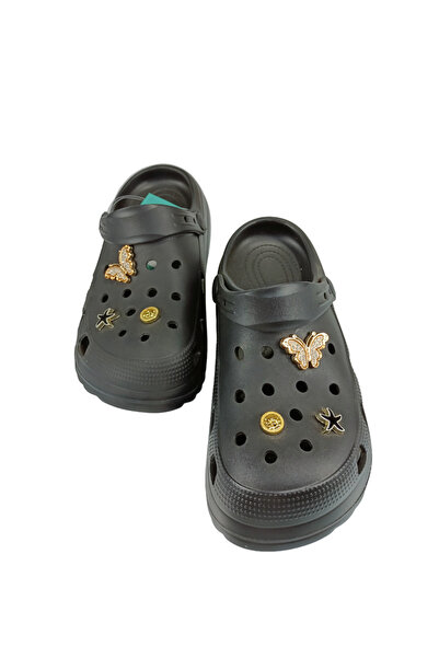 Sia Çanta Light and Comfortable Jewelled Fancy Butterfly Crocs Slippers Sandals
