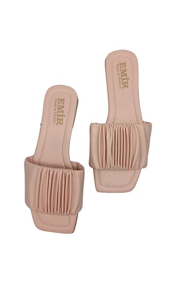 Sia Çanta Gathered Front Model Women's Slippers, Comfortable Sandals Style Non-Slip Sole Slippers
