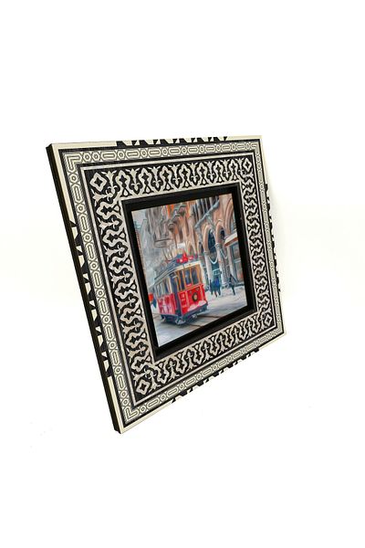 Sadrazam Nostalgic Tram Printed Mdf Table 20X20 Krt-46