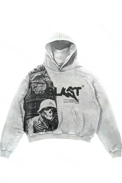 Karakedi Φούτερ με κουκούλα από ύφασμα White Ghost Blast