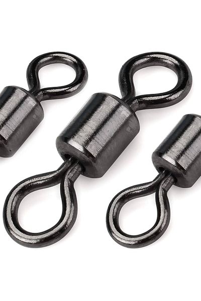 BraidM 5 Pieces, 42 Mm, Size 8/0, 255.-kg Pulls, Stainless Steel-Nickel Coated-Black Ball Swivels