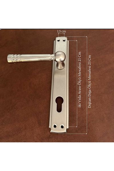 KOLDOOR Nickel Satin Yale - Right Hand Press Knob with Steel Door and Bottom Badge (Excluding Lock)