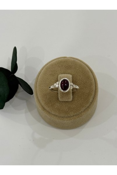 DURAN TAKI TASARIM Garnet Taşlı Gümüş Yüzük