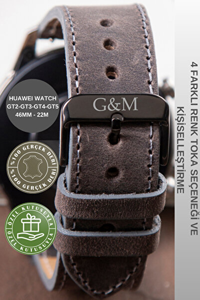 vagave Huawei Watch Deri Kordon Gt2 Gt2e Gt3 Active Gt4 Buds Gt5 Pro 46mm Uyumlu 22mm Saat Kayışı - Crazy