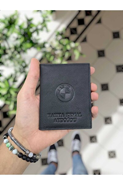 VİSSO BMW Araç Uyumlu VİSSO 1904 Hakiki Deri Araç Ruhsat Kılıfı İsme Özel Çan...