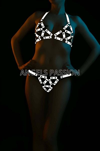 Angels Passion Sexy Reflective Bra Set