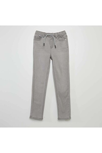 KIABI Jeans with elasticated waist and drawstring ties GREY