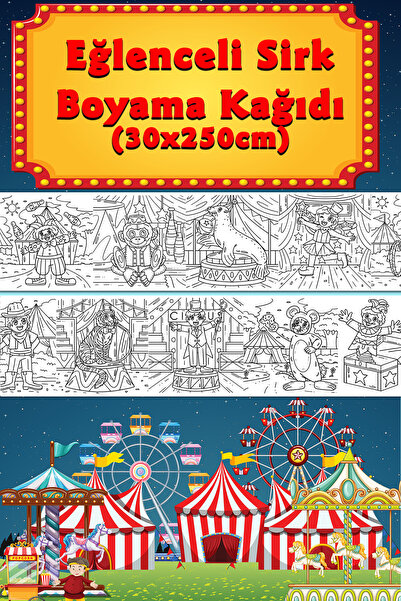 Genel Markalar Eğlenceli Sirk Dev Boyama Kağıdı 2,5 Metre Rulo Boyama Kağıdı ...