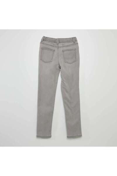 KIABI Jeans with elasticated waist and drawstring ties GREY