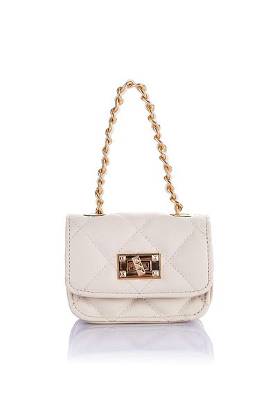 Getcho Nelton Women's Cream Chain Strap Mini Earphone Coin Makeup Bag AirPods Bag Stylish