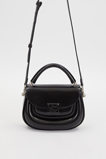 Levidor Siyah Kalp Aksesuarlı El Çantası