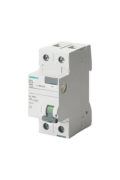 Siemens 5Sv5314-6 - 2X40A 30Ma Residual Current Protection Relay
