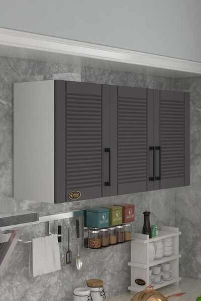 Kenzlife Hazır Mutfak Dolabı Mandalina60 Gri Mod2 60*120*32 Mebran Kapak Suntalam Gövde