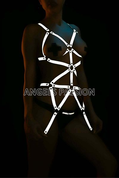 Angels Passion Ζώνη σώματος με έγχρωμο ανακλαστήρα για βίντεο με καρούλια