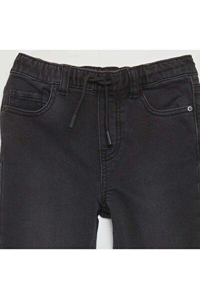 KIABI Jeans with elasticated waist and drawstring ties GREY