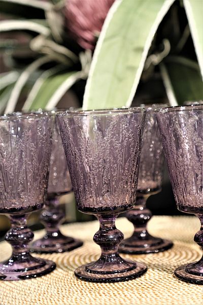 Lucky Art Flora 6-Piece Glass Goblet Set Lyso 031