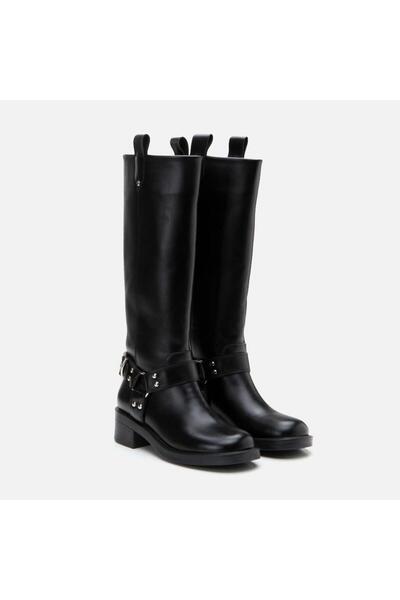 Yaya by Hotiç Чорні жіночі чоботи з пряжкою