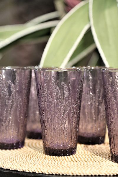 Lucky Art Flora 6-Piece Glass Drinking Glass Set